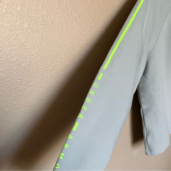 Under Armour Loose Fit Micro-thread Ribbed Fleece Hoodie in Mint Size Large - Picture 10 of 11